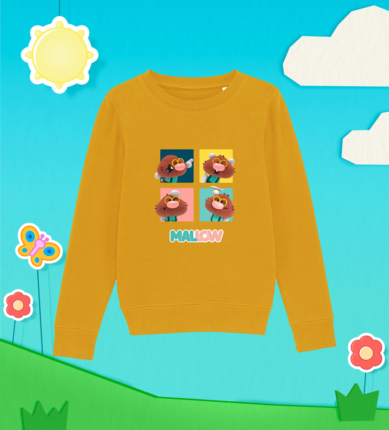 MALLOW strikes a pose Kids Cotton Sweatshirt