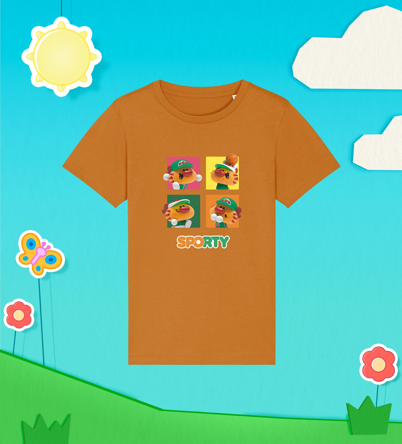 SPORTY strikes a pose Children's Cotton T-shirt