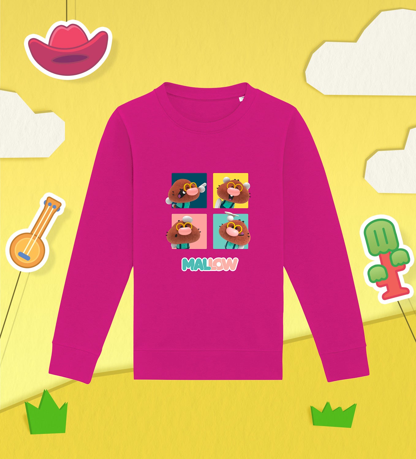MALLOW strikes a pose Kids Cotton Sweatshirt