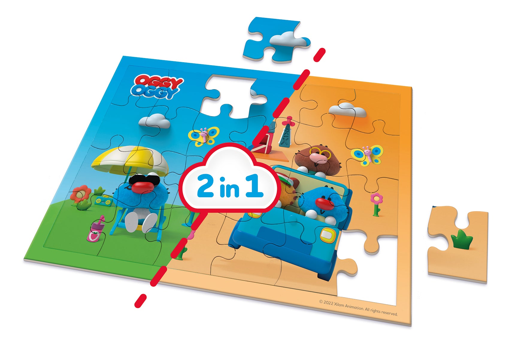 OGGY OGGY Puzzle Recto Verso 24 pièces