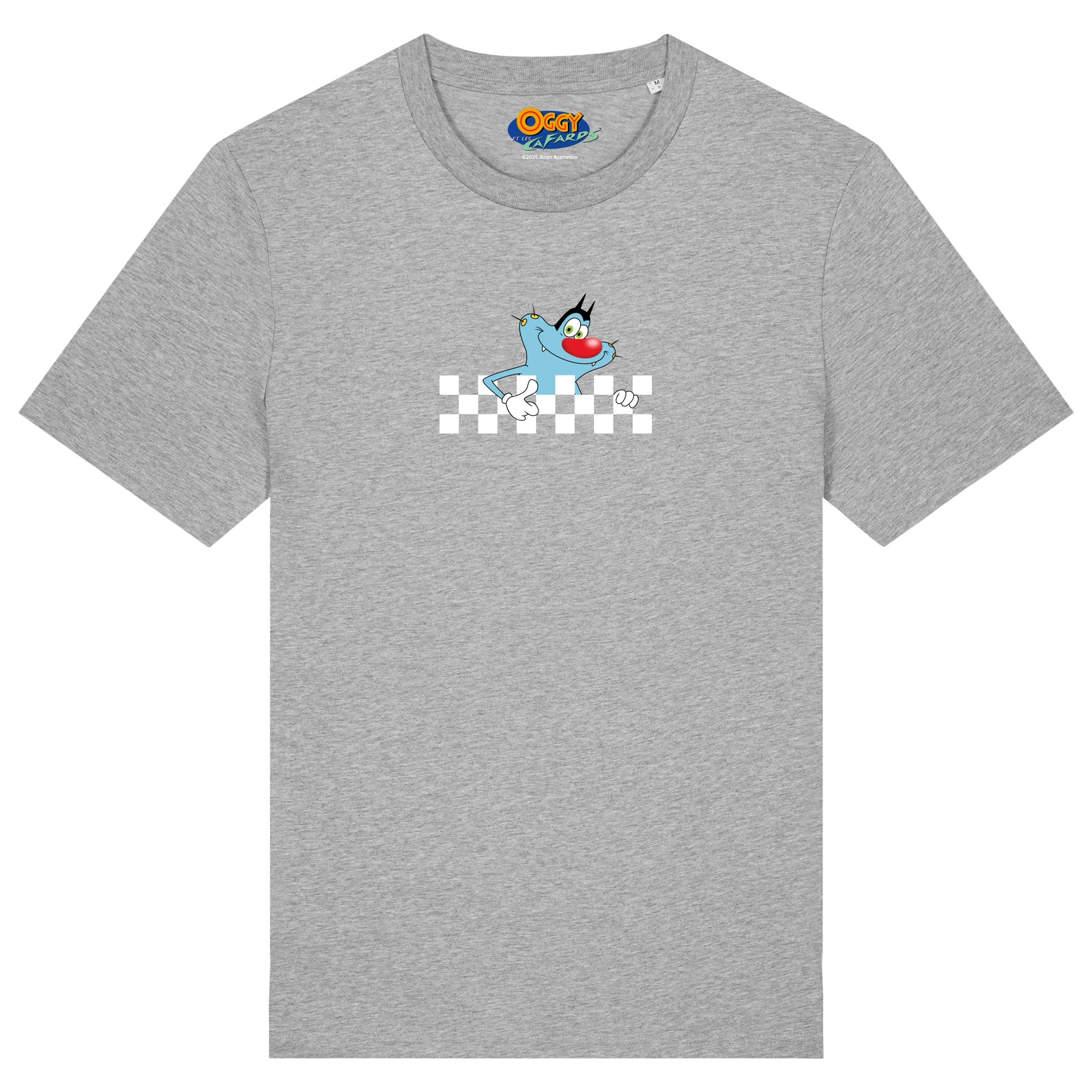 OGGY AND THE COCKROACHES Heather Grey T-shirt Cotton Adult