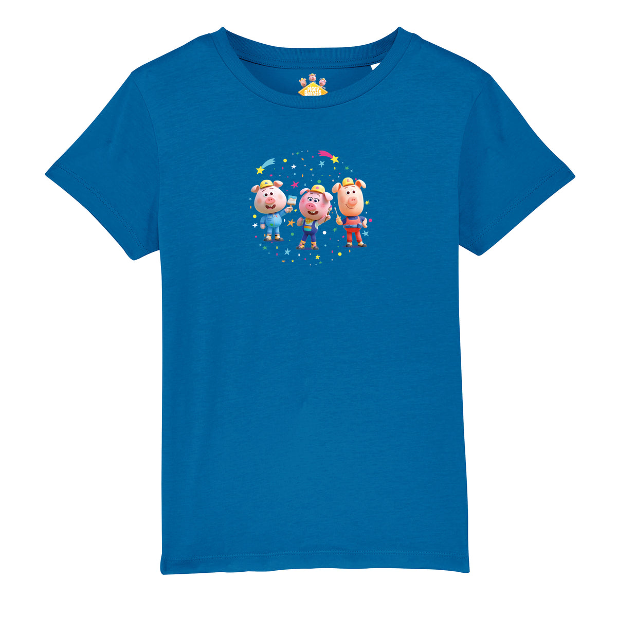 PIGGY BUILDERS T-shirt Kids Royal Blue Cotton