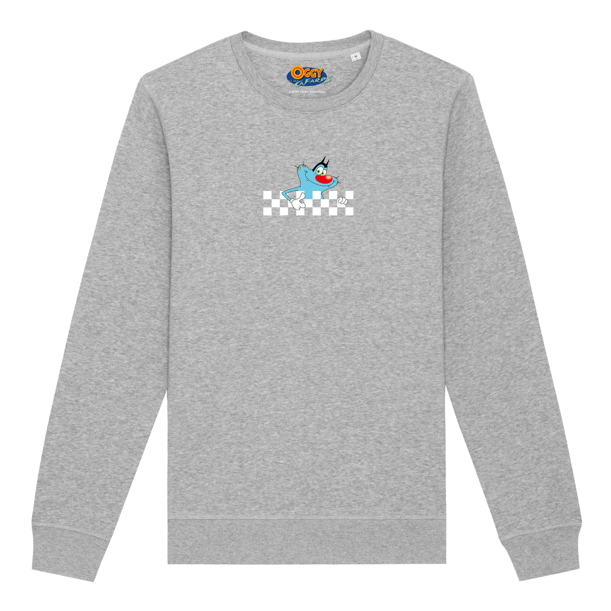 OGGY ET LES CAFARDS Heather Grey Sweat Coton Adulte