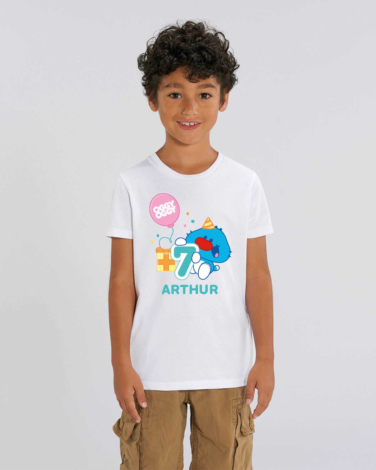 OGGY OGGY Anniversaire Personnalisable T-shirt Coton Enfant